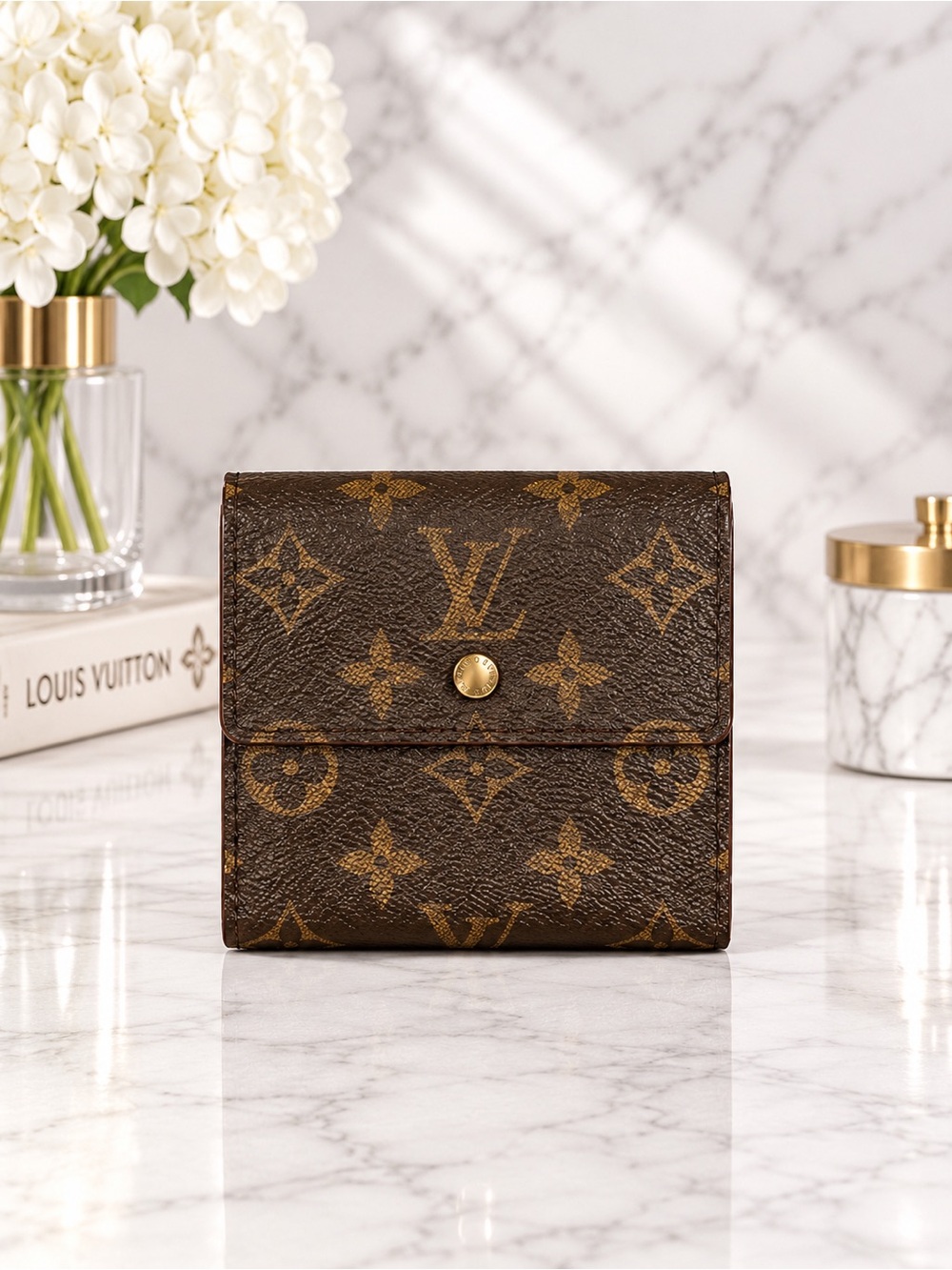 Louis Vuitton Monogram Vintage Compact Trifold Wallet Snap Coin Purse | Vintage